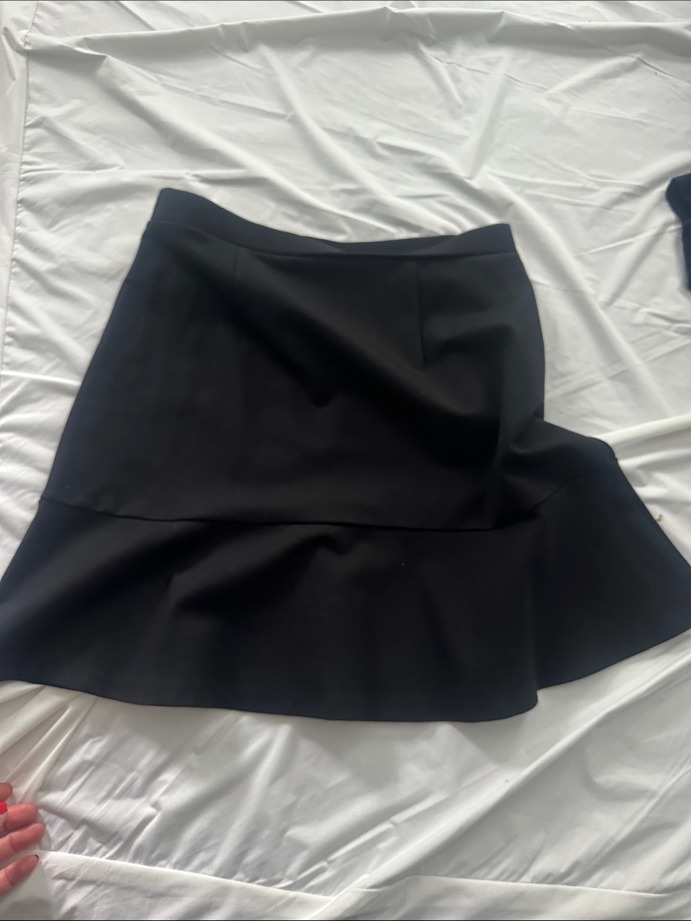 LOFT Black A-Line Skirt with Flared Hem - Picture 3 of 3